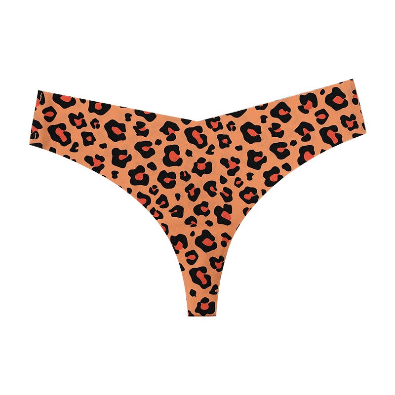 Sexy leopard print T-back seamless panties SF0869, breathable nylon, stylish design. Perfect for comfort and everyday wear.